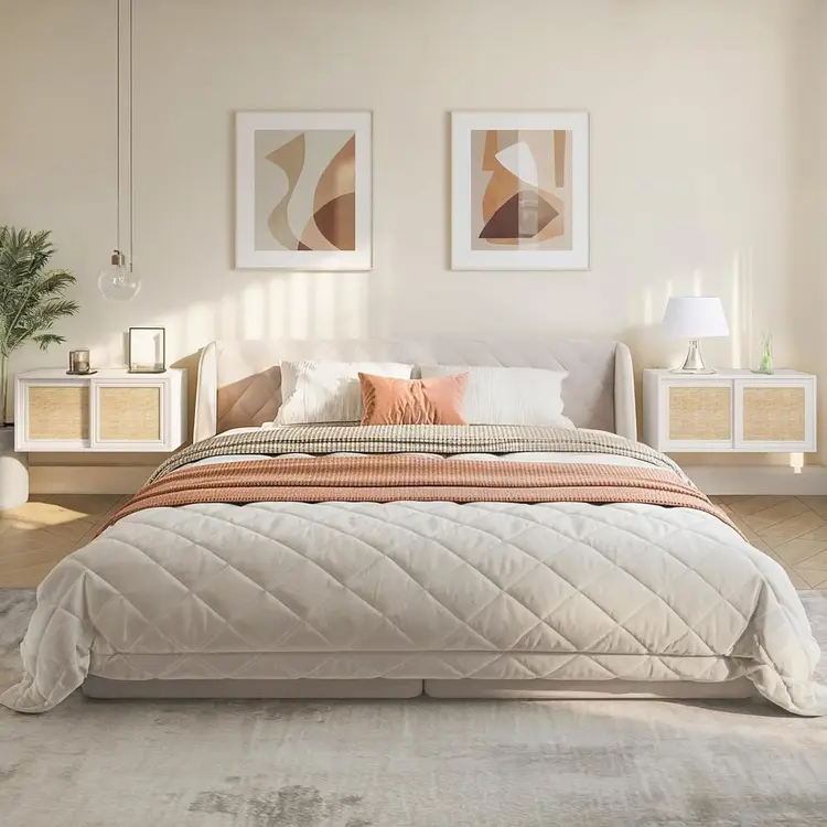 rattan console cabinet storage slidding doors 750x750