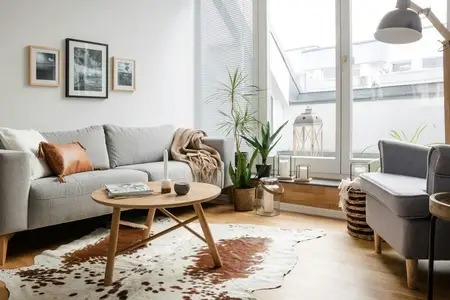 small living room with bright furnishings 450x300